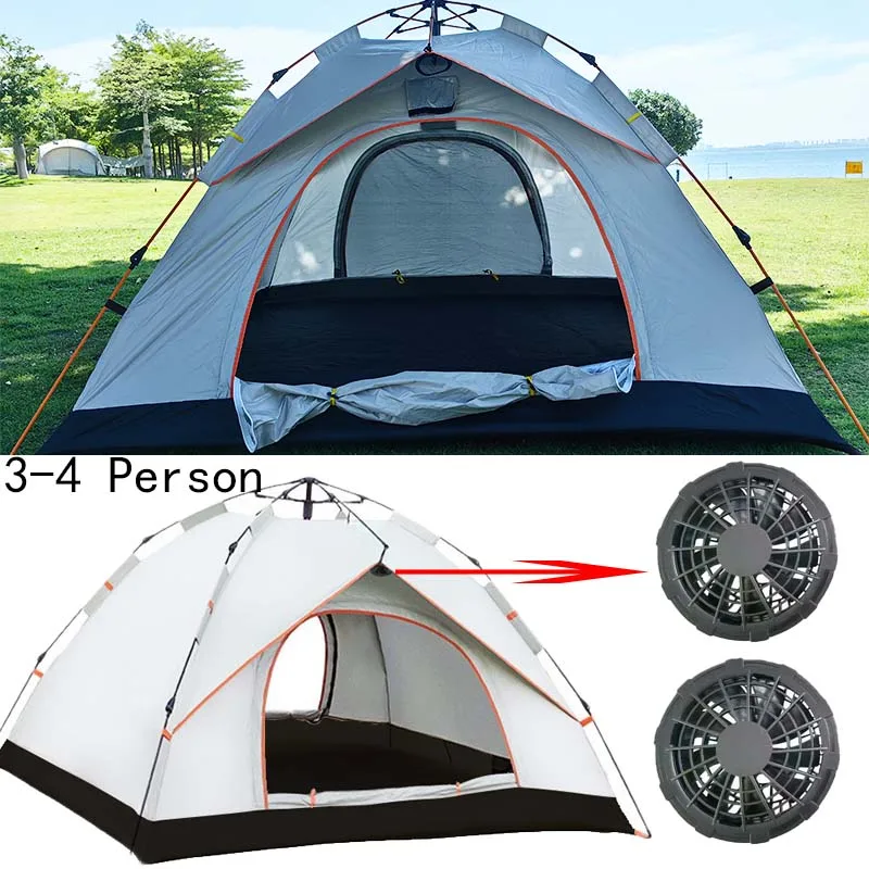 4 Person Ventilated Camping Tent with USB Air Fan Mesh Door Automatic Setup Easy Pop Up Family Tent for Outdoor Hiking Traveling
4 Person Ventilated Camping Tent with USB Air Fan Mesh Door Automatic Setup Easy Pop Up Family Tent for Outdoor Hiking Traveling