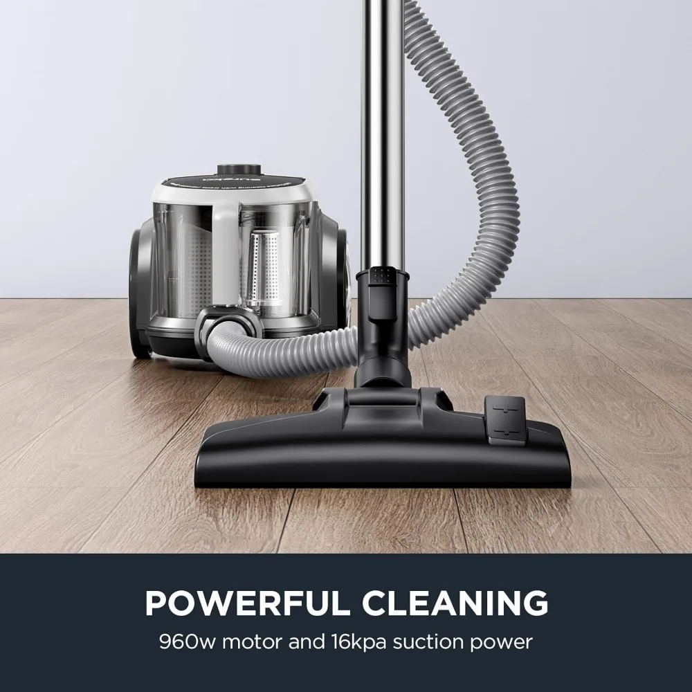 Bagless Canister Vacuum Cleaner, Lightweight Vac for Carpets and Hard Floors, Silver with Black, NEN180
Bagless Canister Vacuum Cleaner, Lightweight Vac for Carpets and Hard Floors, Silver with Black, NEN180