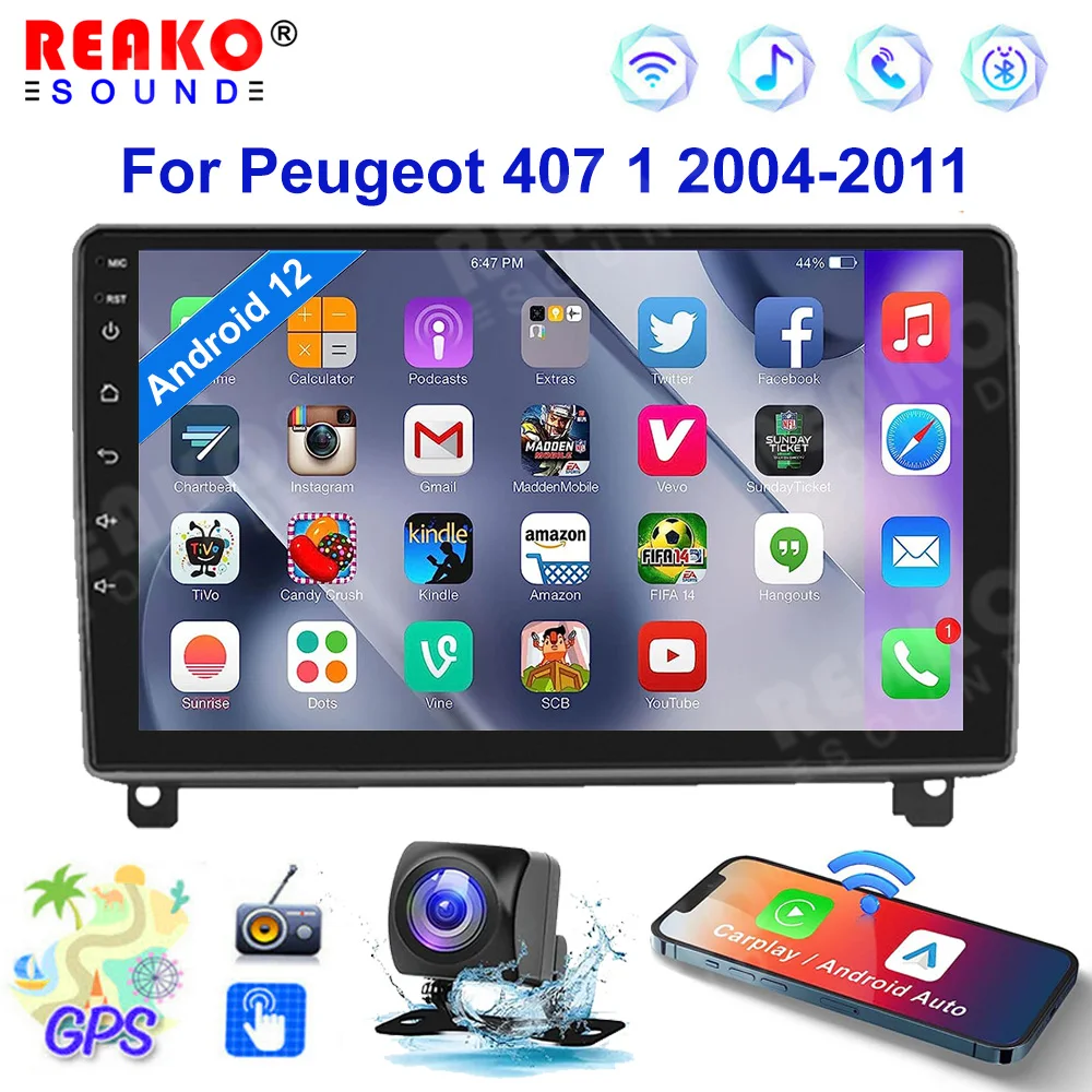 REAKOSOUND Android For Peugeot 407 2004-2011 Multimedia Video WIFI Car Radio Stereo Navigation GPS Wireless Carplay Android Auto
REAKOSOUND Android For Peugeot 407 2004-2011 Multimedia Video WIFI Car Radio Stereo Navigation GPS Wireless Carplay Android Auto