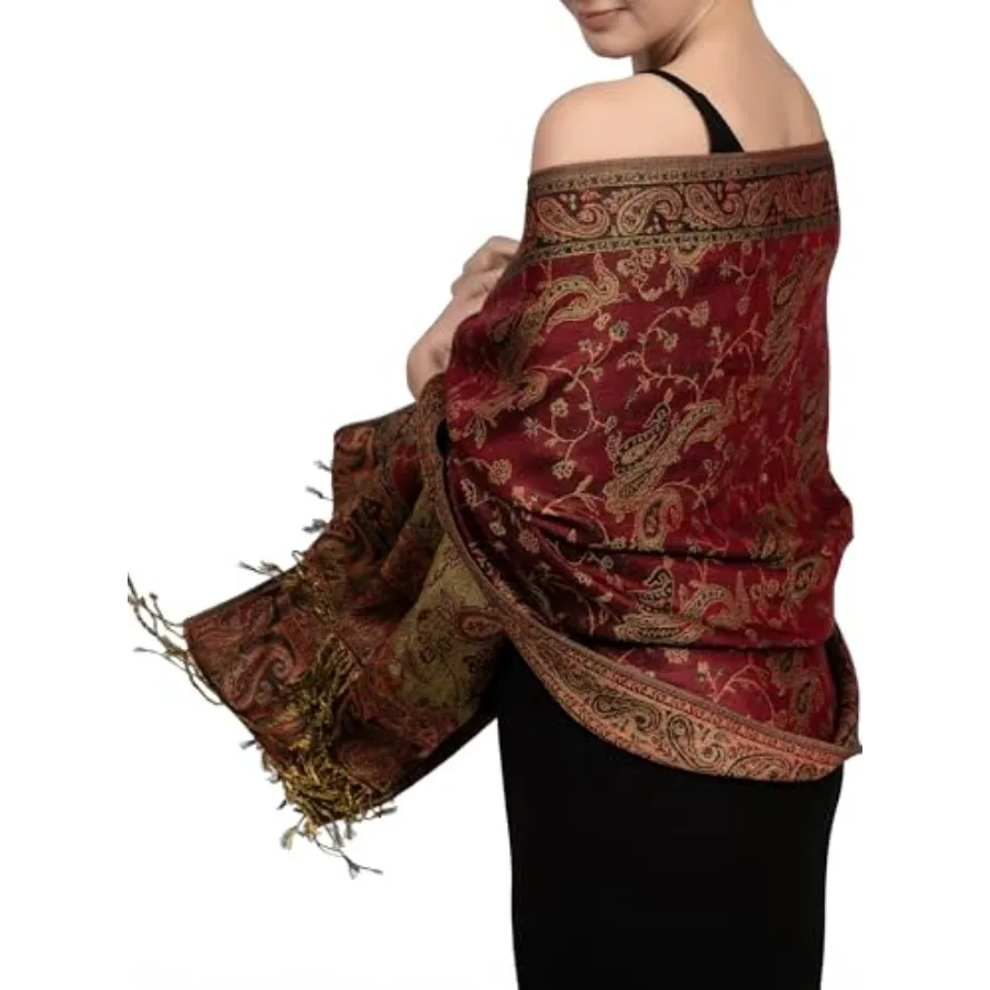 Achillea Reversible Paisley Pashmina Rave Scarf Exotic Indian Shawls and Wraps for Evening Dresses, Festivals, All Seasons
Achillea Reversible Paisley Pashmina Rave Scarf Exotic Indian Shawls and Wraps for Evening Dresses, Festivals, All Seasons