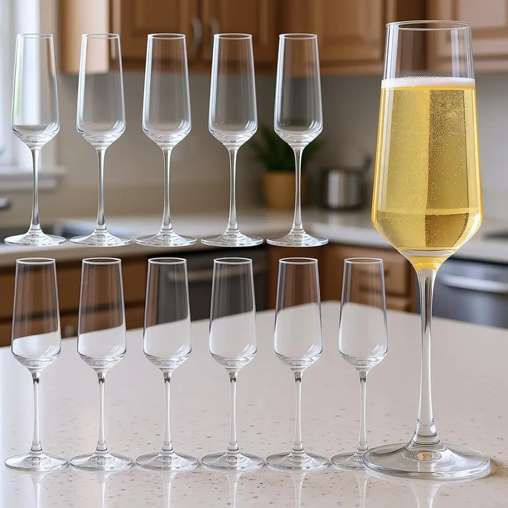 Набор из 12 бокалов для шампанского, элегантные фужеры для игристого вина или домашнего бара, свадьбы, юбилея, 225 мл, прозрачные
Набор из 12 бокалов для шампанского, элегантные фужеры для игристого вина или домашнего бара, свадьбы, юбилея, 225 мл, прозрачные