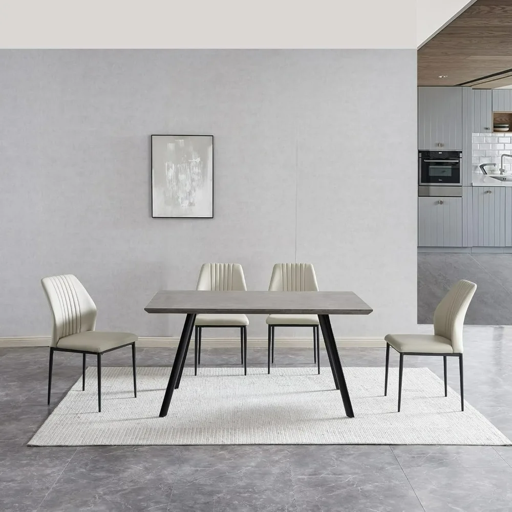Dining Table, Modern Mid-Century Style Dining Table Set Wooden Table Soft Cushioned Leather Chairs Bench, Dining Table sets
Dining Table, Modern Mid-Century Style Dining Table Set Wooden Table Soft Cushioned Leather Chairs Bench, Dining Table sets