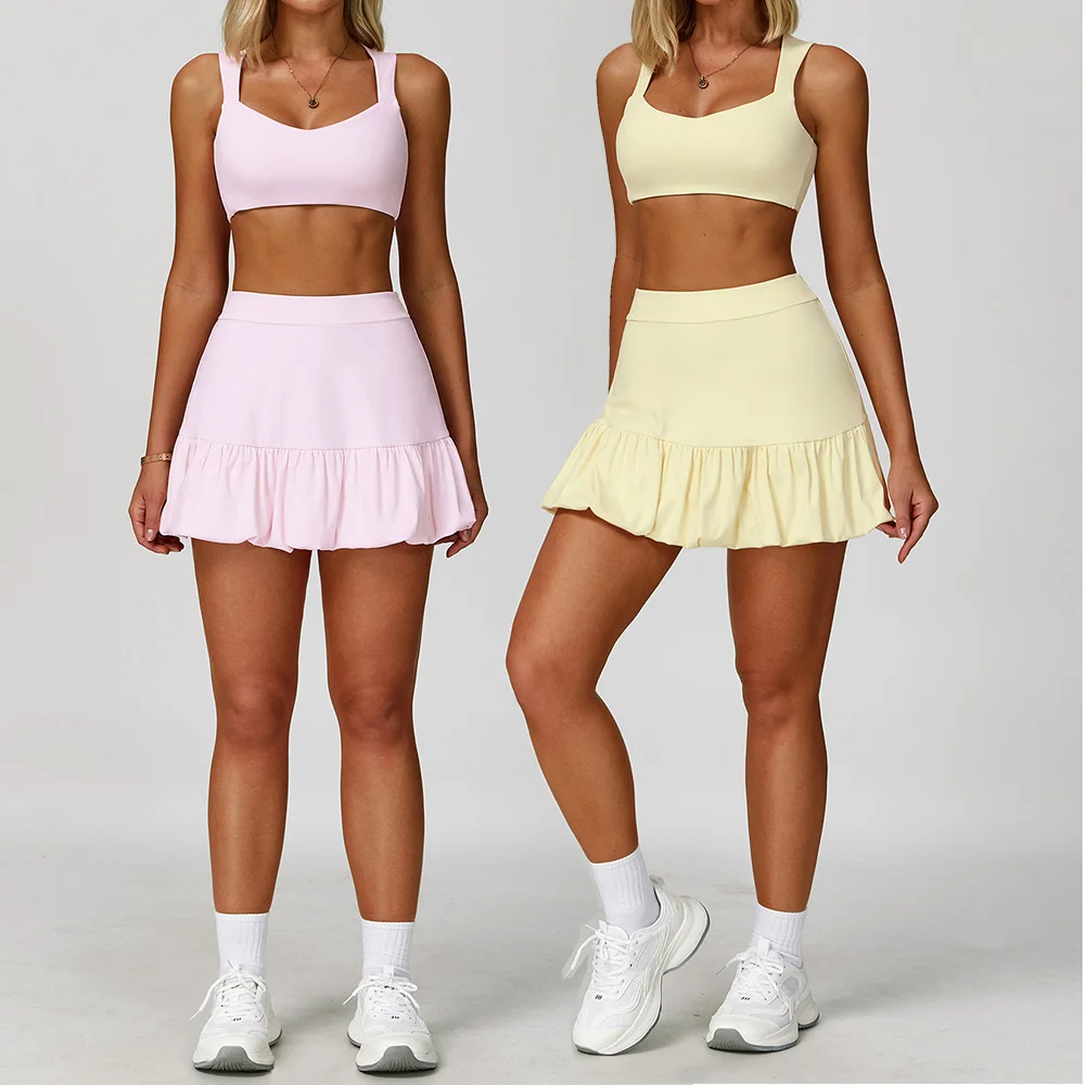 Women Gym 2 Piece Yoga Sets Fitness Running Sportswear Workout Sets Crop Tank Bra High Waist Short Skort Sports Suit Outfit
Women Gym 2 Piece Yoga Sets Fitness Running Sportswear Workout Sets Crop Tank Bra High Waist Short Skort Sports Suit Outfit