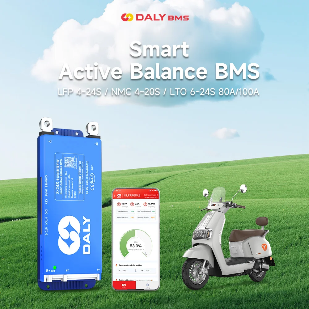 DALY BMS 12v 24v 100A Smart BMS 4S-8S with BT Function 1A Active Balance bms for lifepo4 lithium ion battery RS485 CAN
DALY BMS 12v 24v 100A Smart BMS 4S-8S with BT Function 1A Active Balance bms for lifepo4 lithium ion battery RS485 CAN