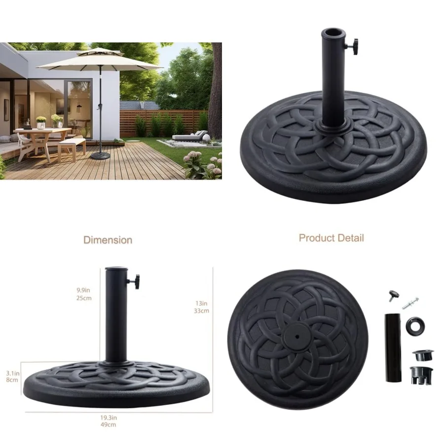 C-Hopetree 31 lb Heavy Duty Round Base Stand for Patio Outdoor Market Table Umbrella
C-Hopetree 31 lb Heavy Duty Round Base Stand for Patio Outdoor Market Table Umbrella