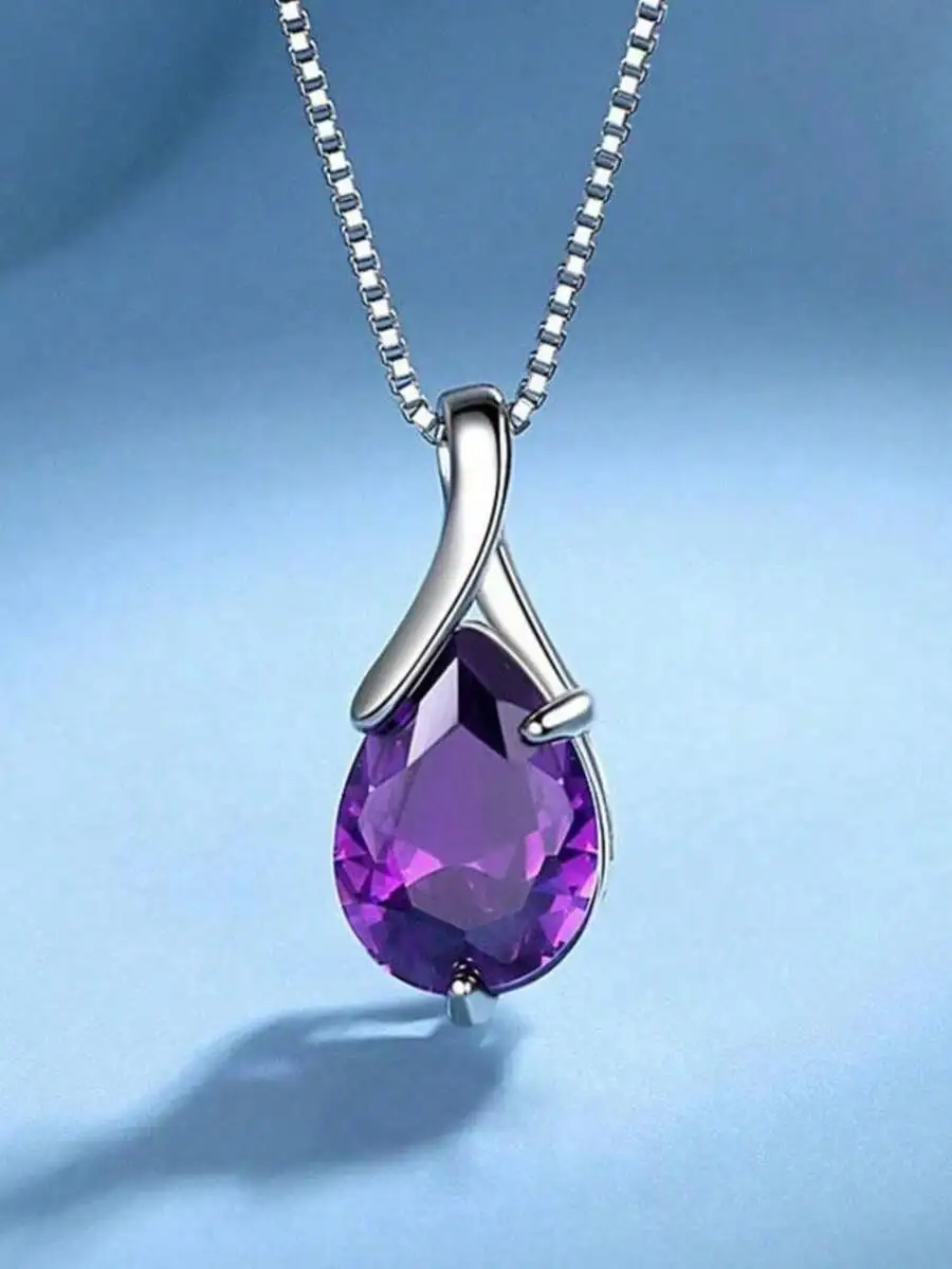 Elegant Purple Crystal Water Drop Pendant Necklace For Women
Elegant Purple Crystal Water Drop Pendant Necklace For Women