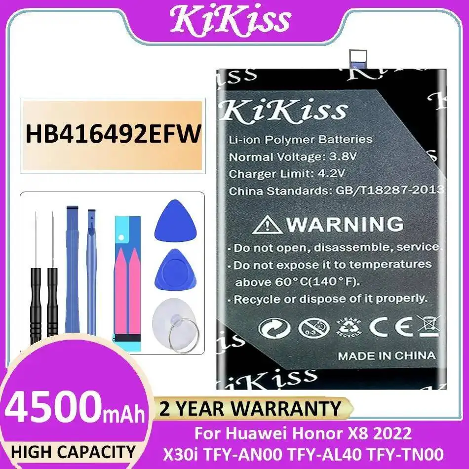 Mobile Phone Battery HB416492EFW 4500Mah For Huawei Honor X8 2022 X30i Tfy-AN00 Tfy-AL40 Tfy-TN00
Mobile Phone Battery HB416492EFW 4500Mah For Huawei Honor X8 2022 X30i Tfy-AN00 Tfy-AL40 Tfy-TN00