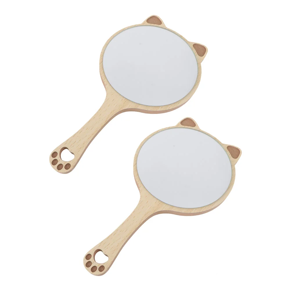 2 PCS Vanity Mirrors Handheld Travel Hairdressing with Handle Makeup Lovely Wooden Cosmetics
2 PCS Vanity Mirrors Handheld Travel Hairdressing with Handle Makeup Lovely Wooden Cosmetics