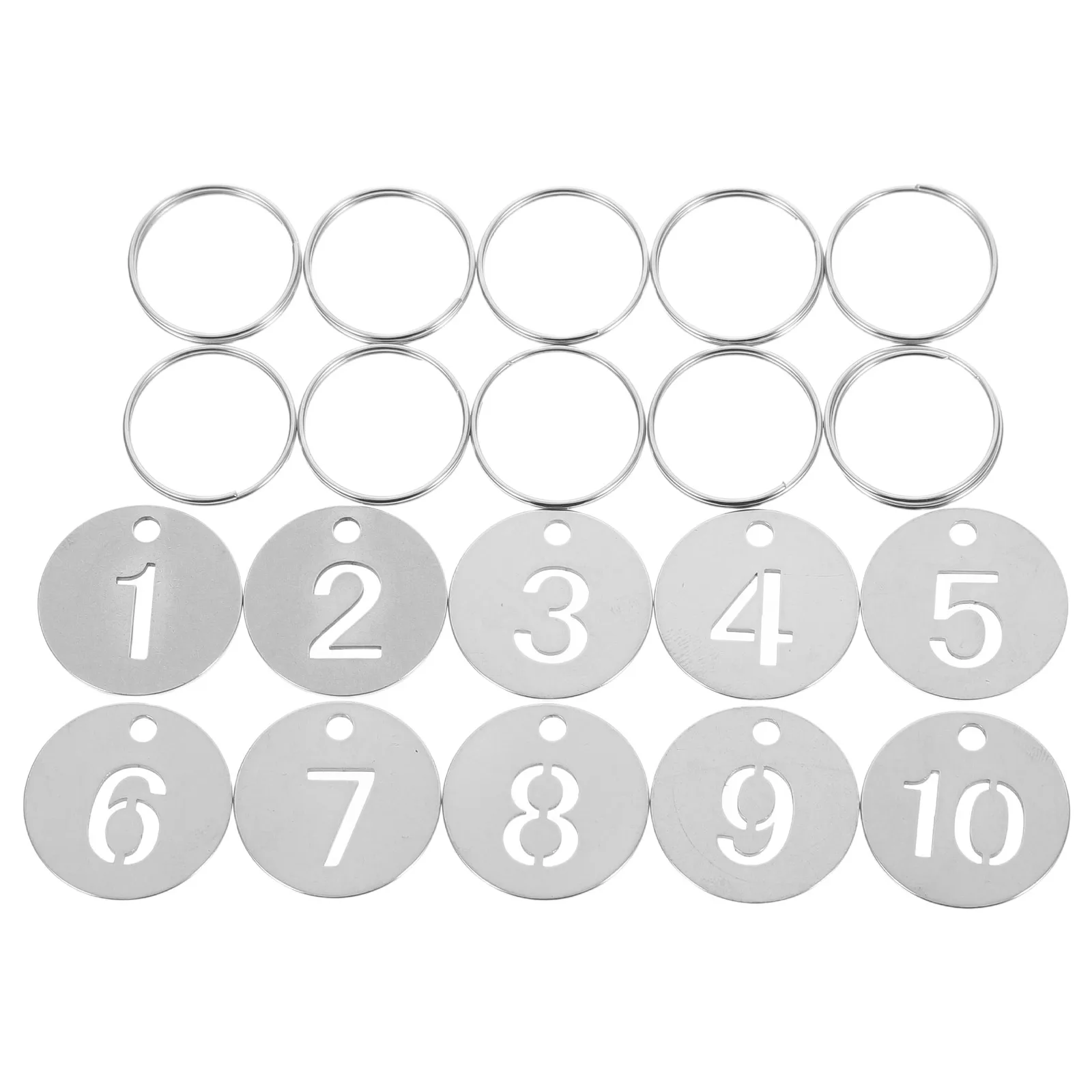 10 Pcs Number Plate Key Tags with Rings Hollow Out Stainless Steel Label Numbers
10 Pcs Number Plate Key Tags with Rings Hollow Out Stainless Steel Label Numbers