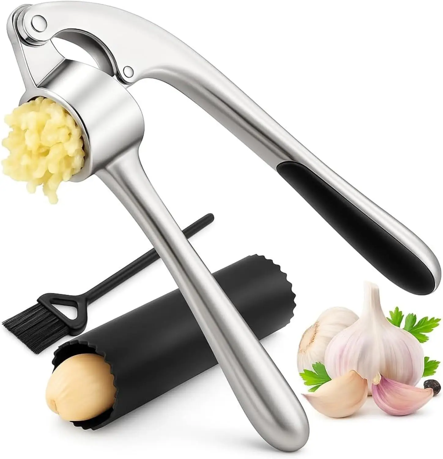 Garlic Press Stainless Steel Mincer Crusher Squeezer Rustproof Easy Clean Dishwasher Safe
Garlic Press Stainless Steel Mincer Crusher Squeezer Rustproof Easy Clean Dishwasher Safe