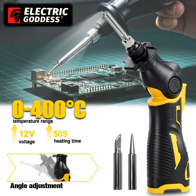 Electric Goddess Cordless Electric Soldering Iron Rechargeable Welding 30W 400℃ For 12V Makita Lithium Battery Repair Tool
Electric Goddess Cordless Electric Soldering Iron Rechargeable Welding 30W 400℃ For 12V Makita Lithium Battery Repair Tool