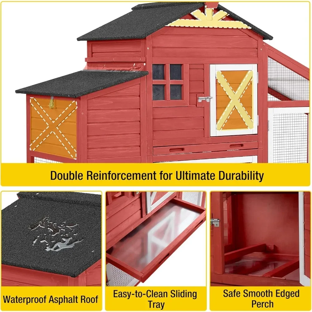 Chicken Coop with Nesting Box Mobile Chicken House on Wheels for 2-4 Chickens Rabbit Hutch Pull-Out Tray Wooden
Chicken Coop with Nesting Box Mobile Chicken House on Wheels for 2-4 Chickens Rabbit Hutch Pull-Out Tray Wooden