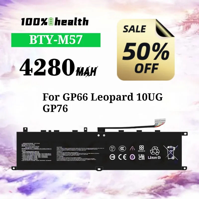 BTY-M57 4280mAh Laptop Battery for MSI GP66 Leopard 10UG/GP76 Lithium Rechargeable Battery
BTY-M57 4280mAh Laptop Battery for MSI GP66 Leopard 10UG/GP76 Lithium Rechargeable Battery
