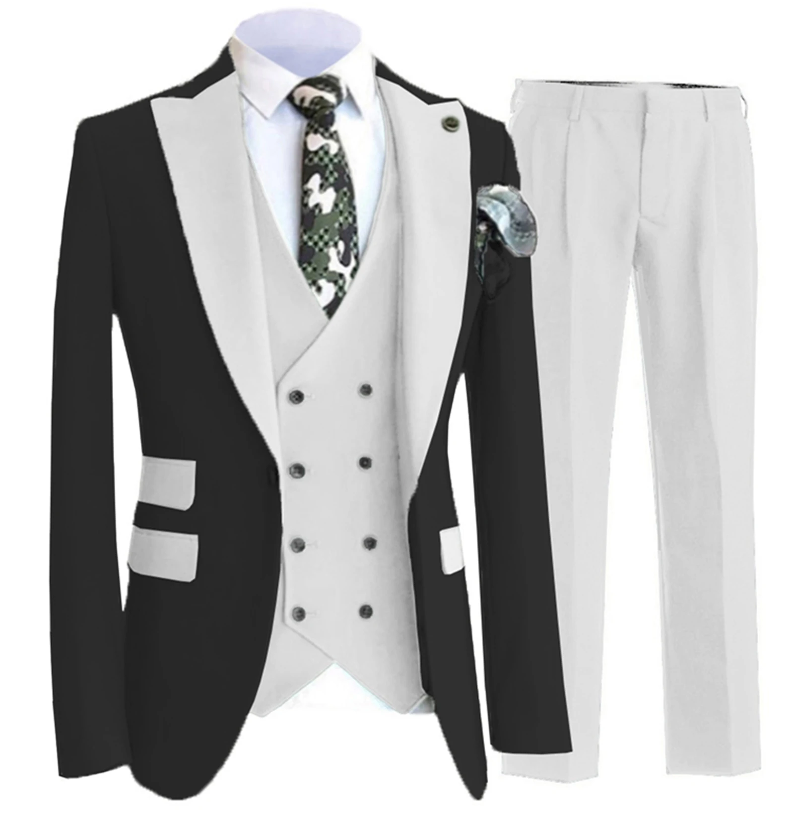 Suit Coat Vest Trousers 3 Pcs Set / Fashion Men's Casual Boutique Business Color Matching Double Breasted Vest Blazers Jacket
Suit Coat Vest Trousers 3 Pcs Set / Fashion Men's Casual Boutique Business Color Matching Double Breasted Vest Blazers Jacket