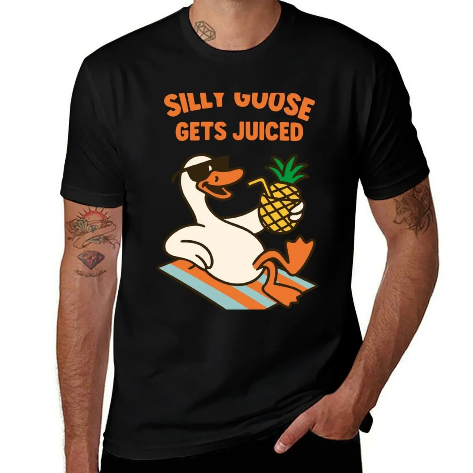 Cool Goose with Pineapple Drink Retro Art T-Shirt plus sizes graphics funny shirt cotton designer t shirt men
Cool Goose with Pineapple Drink Retro Art T-Shirt plus sizes graphics funny shirt cotton designer t shirt men