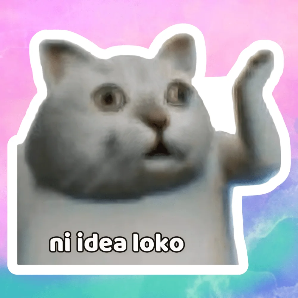 "Ni Idea Loko" Meme Cat Vinyl Sticker, Funny Confused Cat Decal for Laptop, Car & Water Bottle
"Ni Idea Loko" Meme Cat Vinyl Sticker, Funny Confused Cat Decal for Laptop, Car & Water Bottle