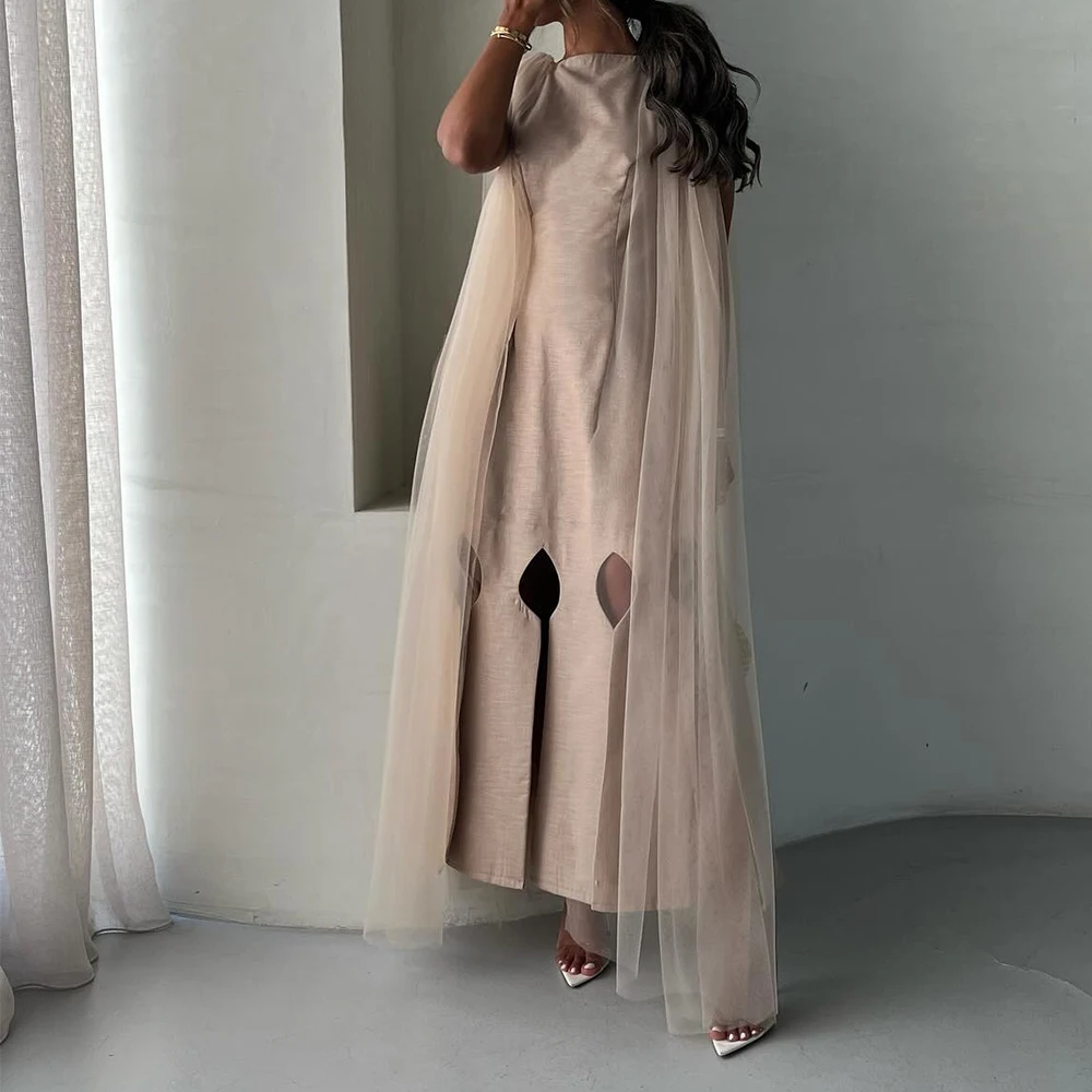 Customized Luxury Jersey A-Line Cap Sleeve Evening Dress Crew Neck Sleeveless Watteau Train Bespoke Occasion Gowns Fashion
Customized Luxury Jersey A-Line Cap Sleeve Evening Dress Crew Neck Sleeveless Watteau Train Bespoke Occasion Gowns Fashion