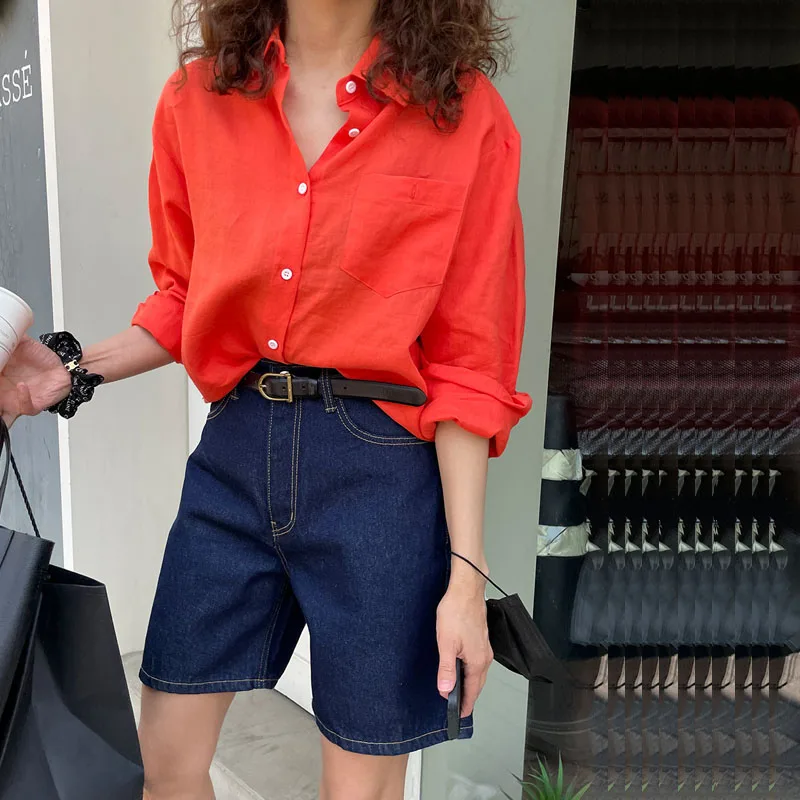 Casual Loose Women's Long Sleeve Shirt Base Layer Red Color Autumn 2026 Fashion Design Casual Style Pure Cotton Top
Casual Loose Women's Long Sleeve Shirt Base Layer Red Color Autumn 2026 Fashion Design Casual Style Pure Cotton Top
