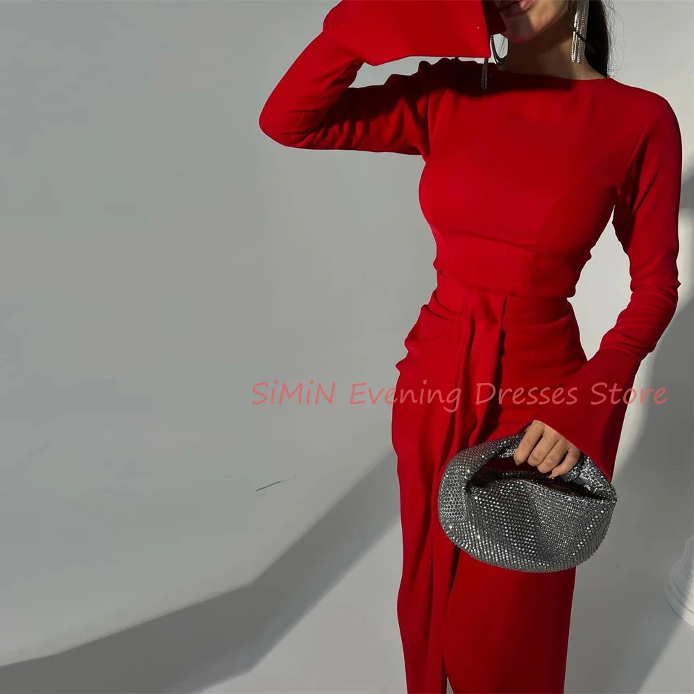 Simin Saudi Simple O-Neck Ruffle Long-Sleeves Crepe Ankle-Length Sheath Arabia Sexy Evening Birthday Club Outfits Summer 2024
Simin Saudi Simple O-Neck Ruffle Long-Sleeves Crepe Ankle-Length Sheath Arabia Sexy Evening Birthday Club Outfits Summer 2024