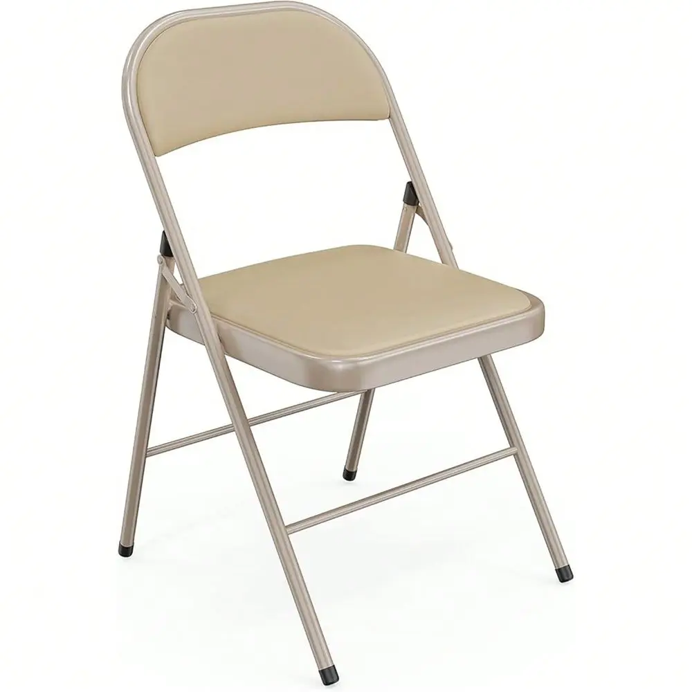 Pack Folding Chairs With Padded Seats, Metal Frame With Pu Leather Seat Back, Capacity 350 Lbs, Set Of 1, Khaki
Pack Folding Chairs With Padded Seats, Metal Frame With Pu Leather Seat Back, Capacity 350 Lbs, Set Of 1, Khaki