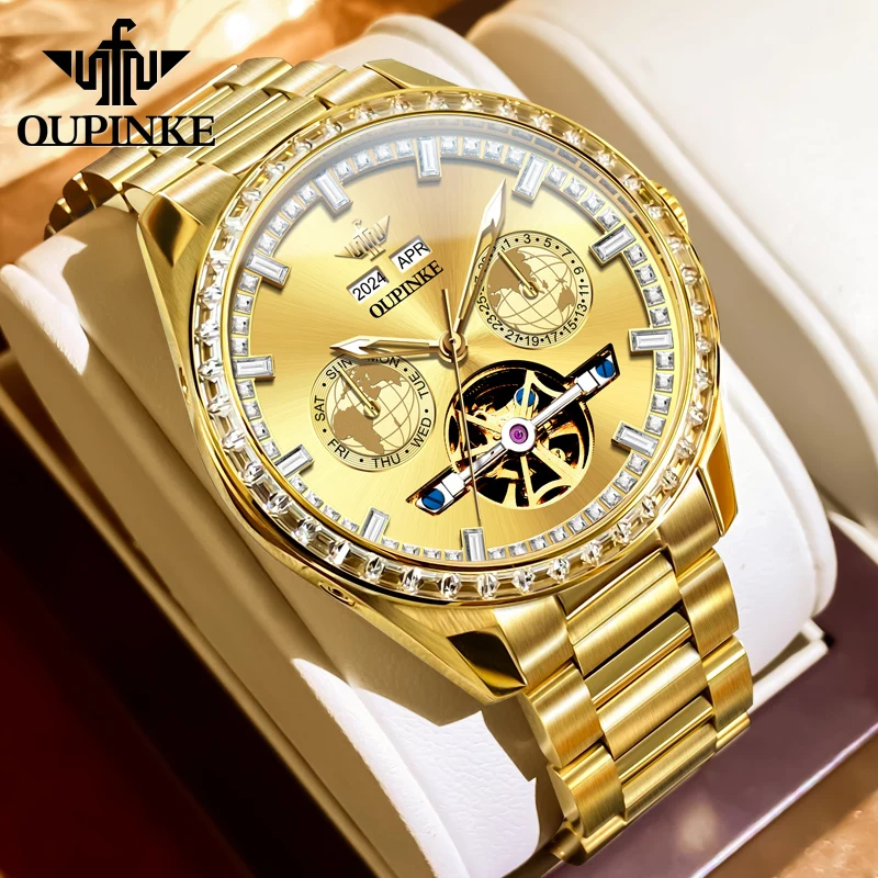 OUPINKE 3280 Men Watch Original Movement Automatic Mechanical Watch Luxury Diamond bezel Starry Sky Hollow Flywheel Men Watch
OUPINKE 3280 Men Watch Original Movement Automatic Mechanical Watch Luxury Diamond bezel Starry Sky Hollow Flywheel Men Watch