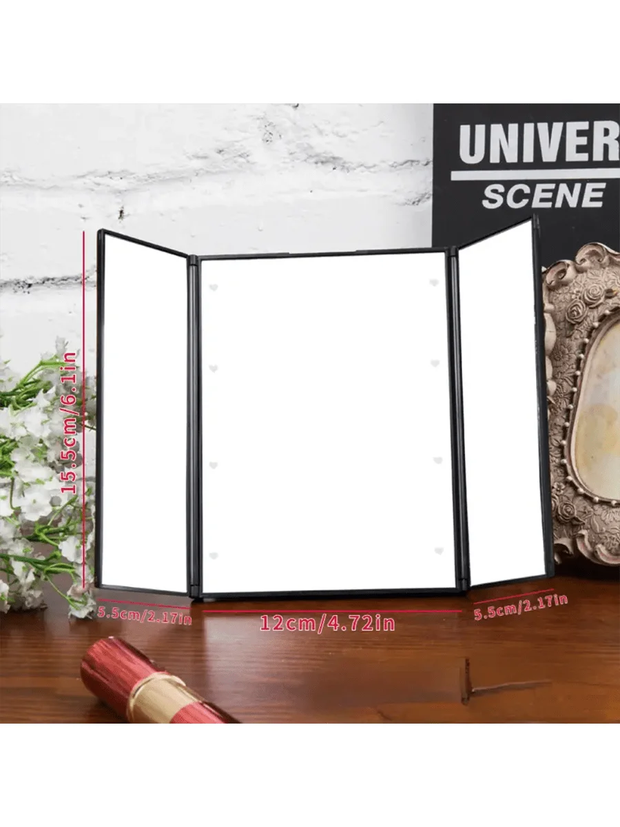 Battery-Powered White Led Folding Vanity Makeup Mirror With 8 Lights, Can Be Used As A Desktop And Portable Mirror For Tabletop
Battery-Powered White Led Folding Vanity Makeup Mirror With 8 Lights, Can Be Used As A Desktop And Portable Mirror For Tabletop