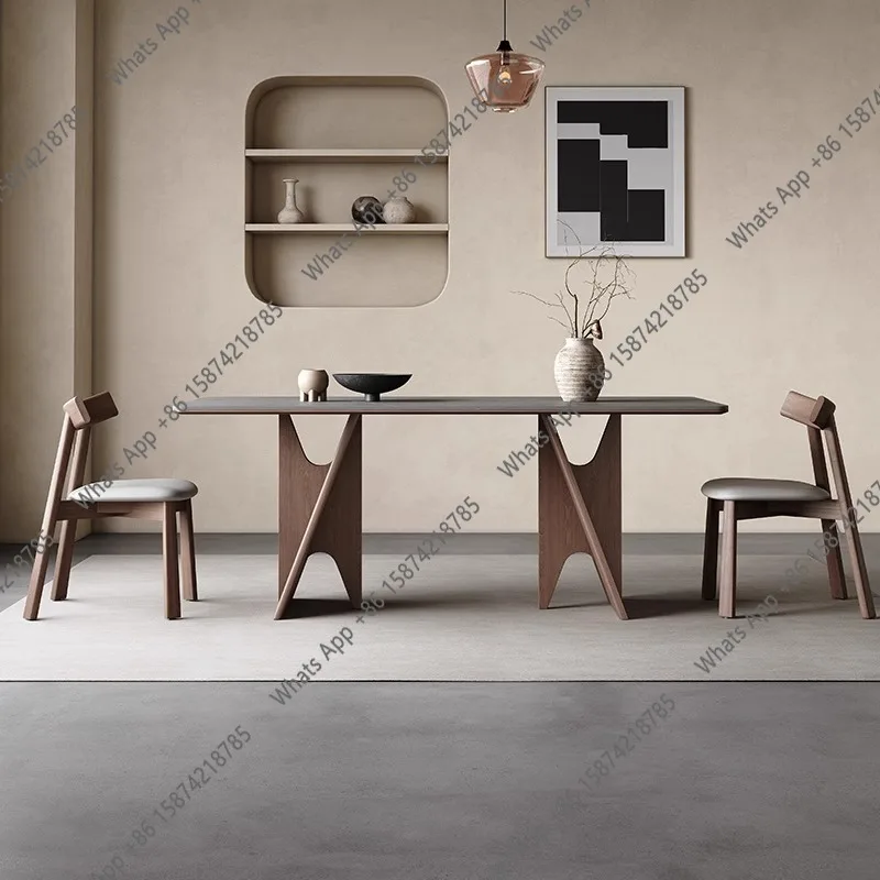 French retro style solid wood rock slab dining table for home use, simple modern medium and ancient style walnut small apartment
French retro style solid wood rock slab dining table for home use, simple modern medium and ancient style walnut small apartment