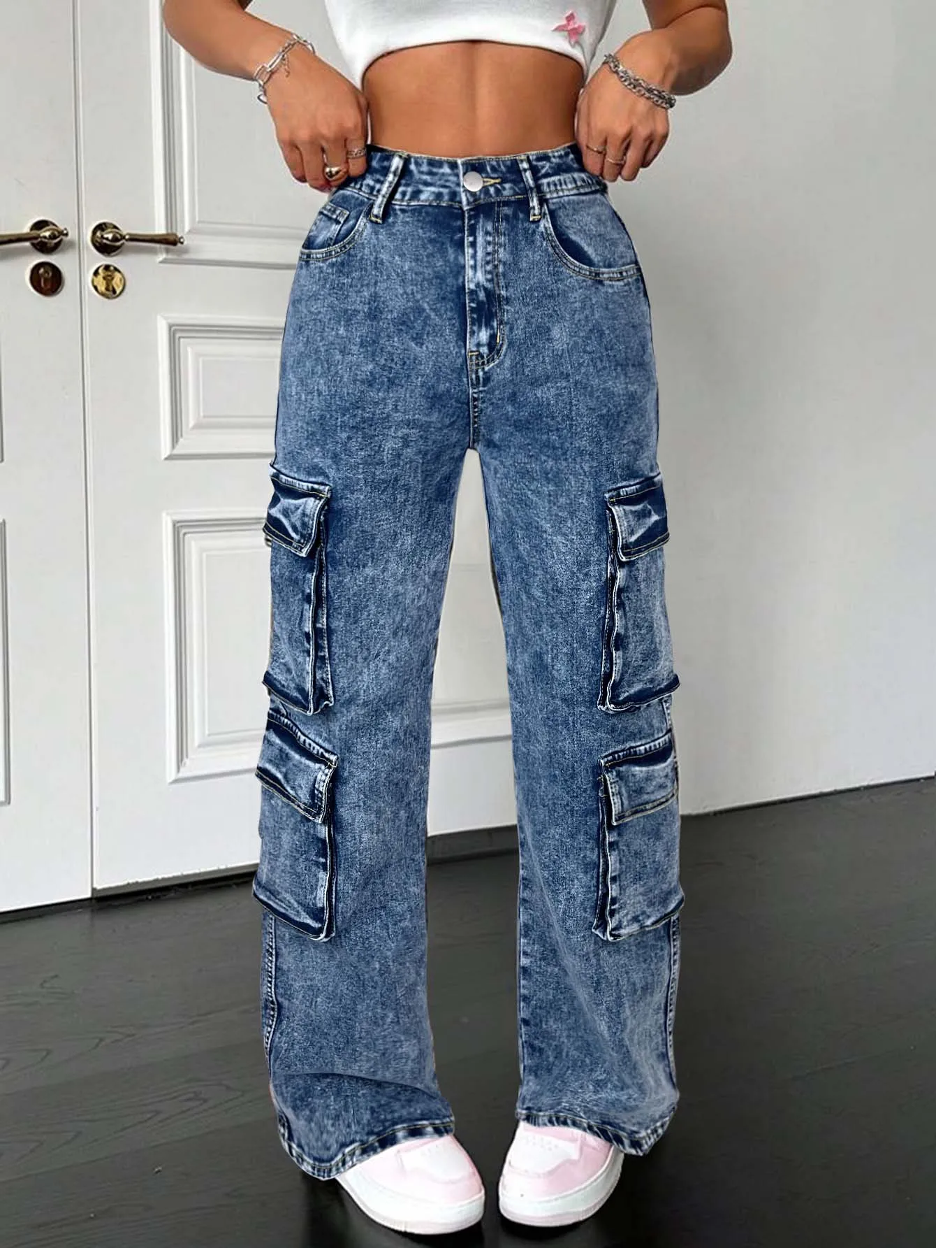 Модные повседневные уличные джинсы-карго с несколькими карманами и эластичной резинкой на талии, прямые джинсы-карго, джинсовые брюки, всесезонные универсальные джинсовые брюки
Модные повседневные уличные джинсы-карго с несколькими карманами и эластичной резинкой на талии, прямые джинсы-карго, джинсовые брюки, всесезонные универсальные джинсовые брюки