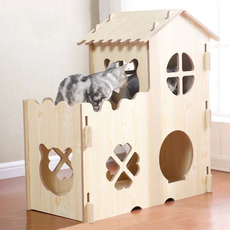 Luxury Wooden Outdoor Weatherproof 2 Layer Cat Castle, Indoor Cat Play Shelter, Two Floor Nest with Balcony
Luxury Wooden Outdoor Weatherproof 2 Layer Cat Castle, Indoor Cat Play Shelter, Two Floor Nest with Balcony