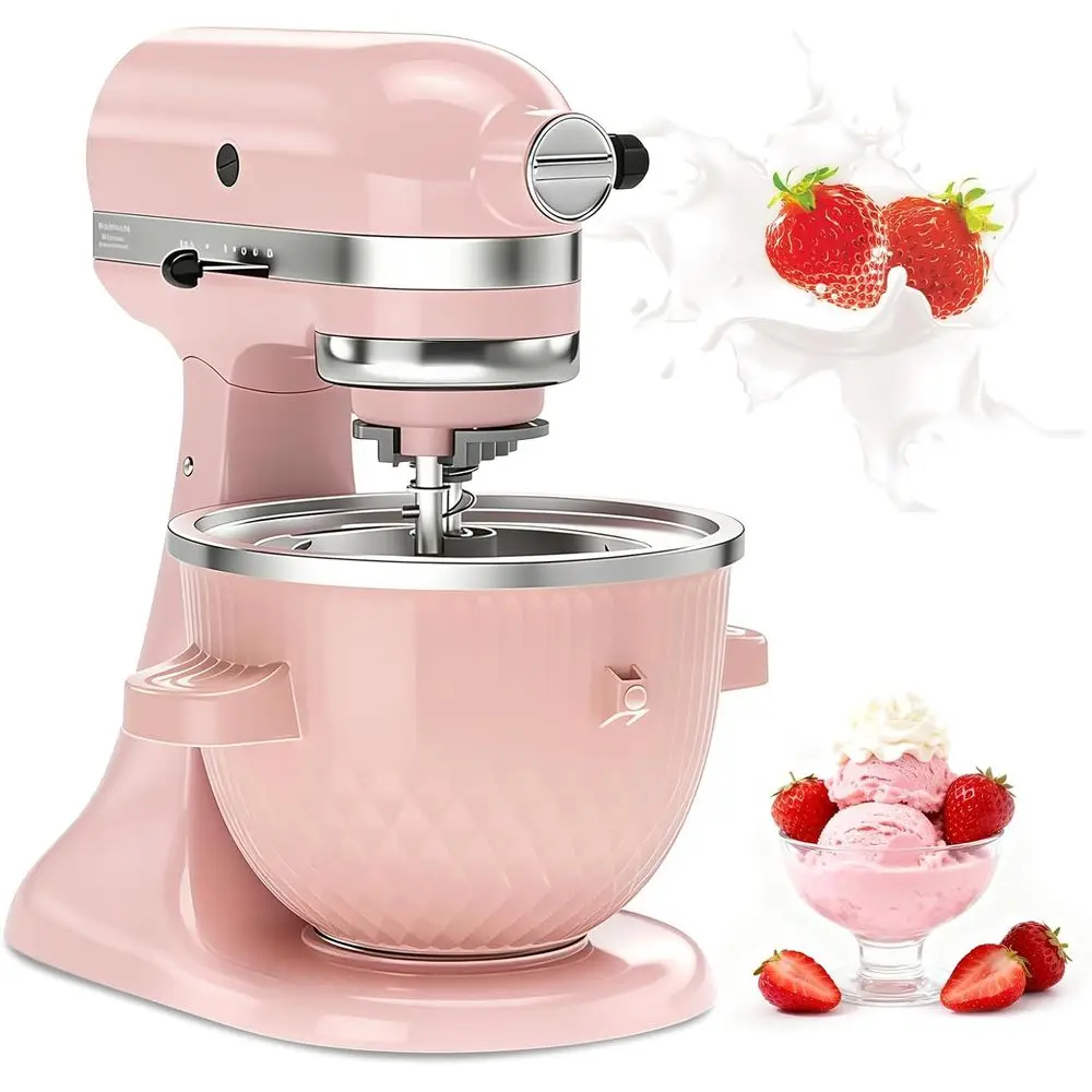Pink 2-Quart Ice Cream & Sorbet Maker with Gelato Attachment for 4.5-6 Quart Stand Mixers
Pink 2-Quart Ice Cream & Sorbet Maker with Gelato Attachment for 4.5-6 Quart Stand Mixers