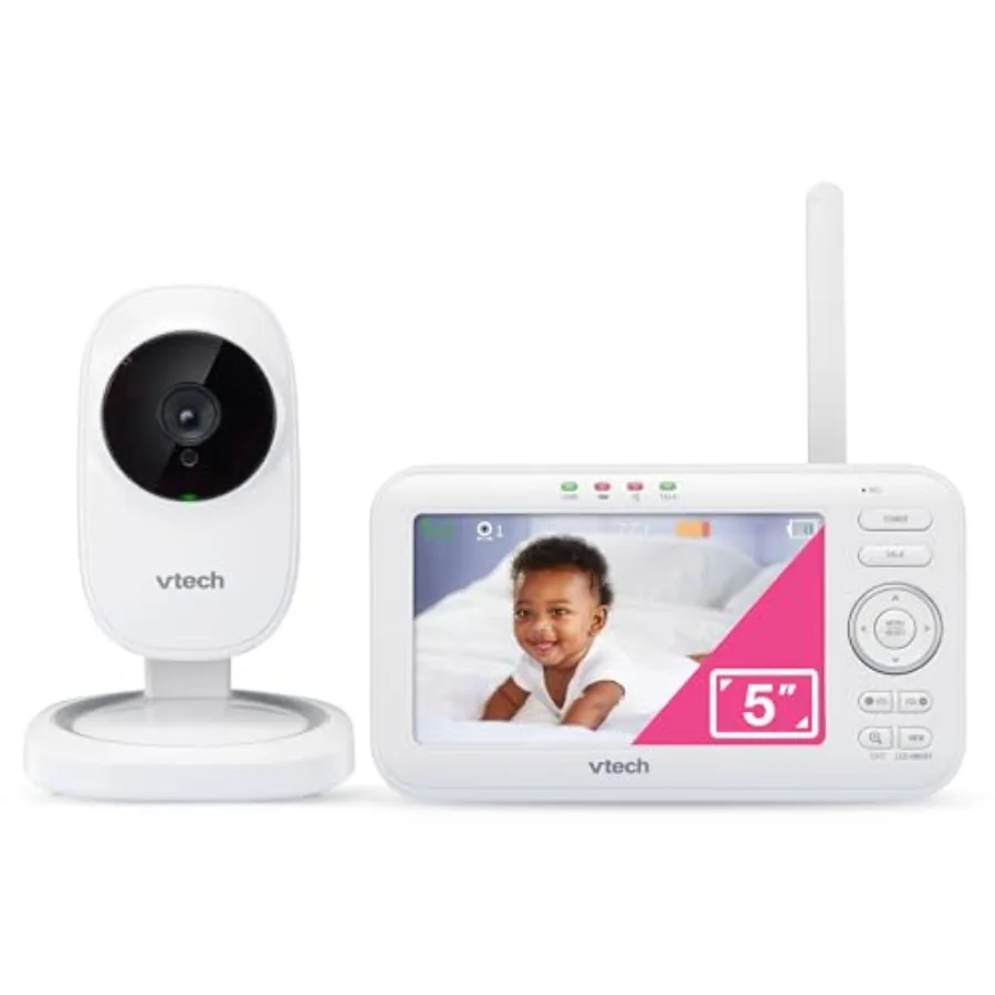 5 inch Digital Video Baby Monitor with Full-Color and Automatic Night Vision White for Home Use HD Display Long Range Easy Setu
5 inch Digital Video Baby Monitor with Full-Color and Automatic Night Vision White for Home Use HD Display Long Range Easy Setu