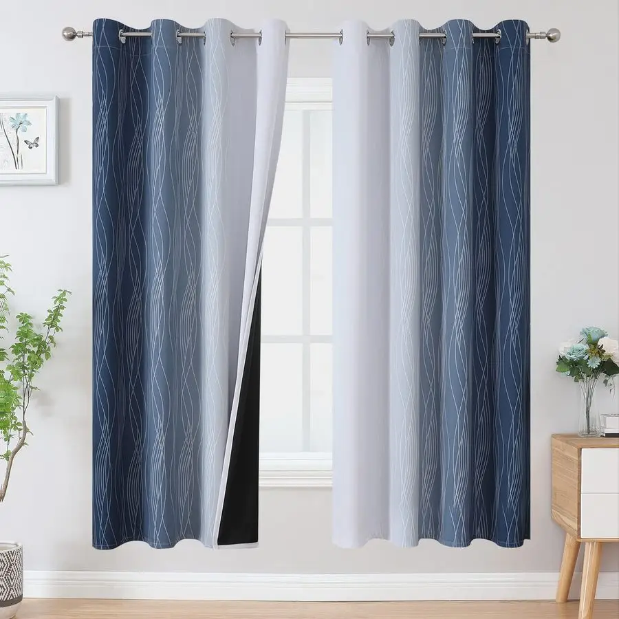 Navy Blue and Grayish White Blackout Curtains for Bedroom 72 Inches Long, Thermal Insulated Ombre Blackout Drapes, Room Darkenin
Navy Blue and Grayish White Blackout Curtains for Bedroom 72 Inches Long, Thermal Insulated Ombre Blackout Drapes, Room Darkenin