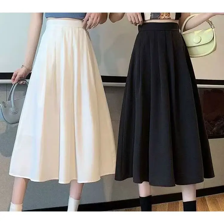 Korean Fashion Women Midi High Casual Skirt Zipper Pleated Smooth Hand Feeling Spring/summer Skirts
Korean Fashion Women Midi High Casual Skirt Zipper Pleated Smooth Hand Feeling Spring/summer Skirts