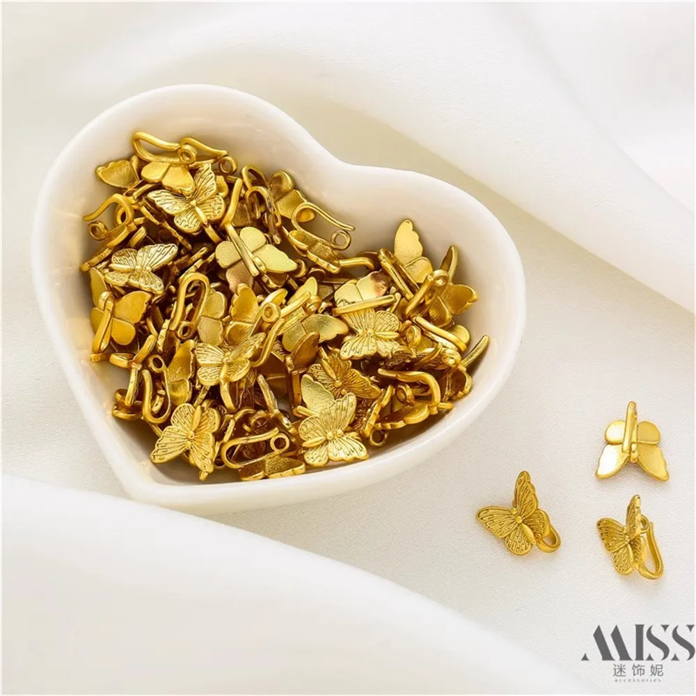 18K Gold Matte Gold Butterfly Connection Buckle, Pendant, DIY Handmade Bracelet, Necklace, Jewelry Accessories
18K Gold Matte Gold Butterfly Connection Buckle, Pendant, DIY Handmade Bracelet, Necklace, Jewelry Accessories