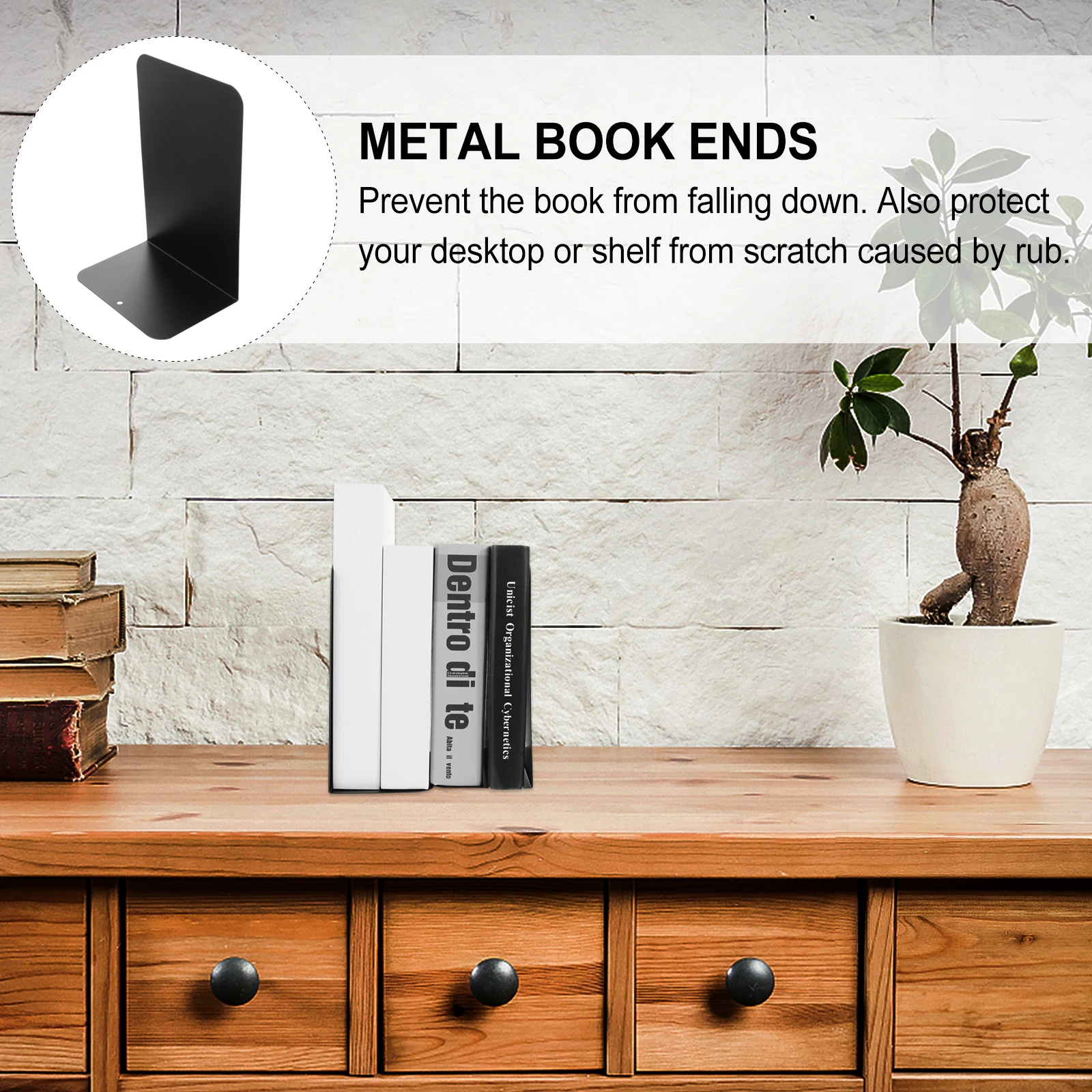 2 Pcs Metal Bookends for Desk Simple Style Quality Prevent Books Falling Office Classroom Use Black Color
2 Pcs Metal Bookends for Desk Simple Style Quality Prevent Books Falling Office Classroom Use Black Color