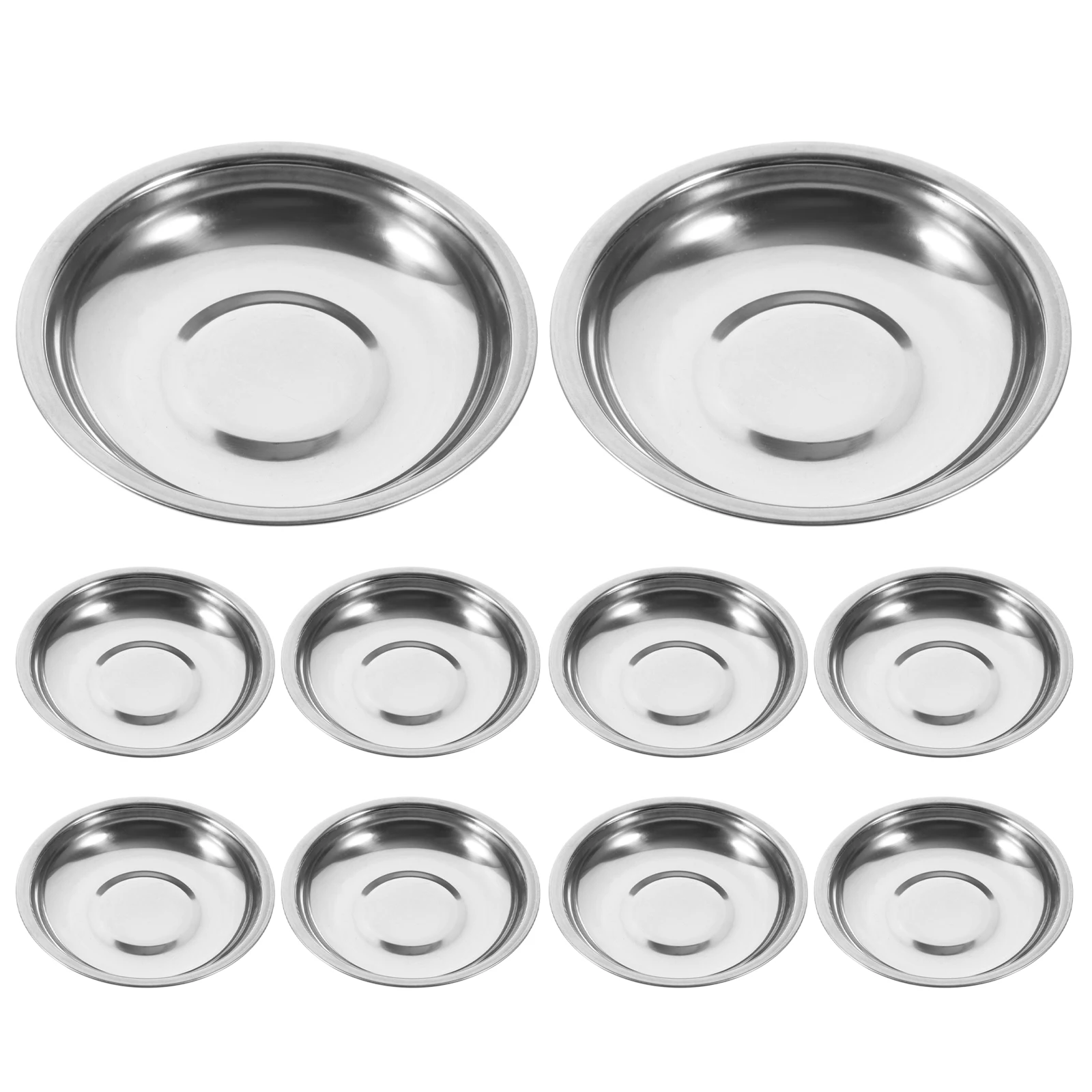 5 Pcs Stainless Steel Saucers 9cm Thick Dishes Kitchen Tableware Ideal Party Camping Barbecue Picnic Family Hot Pot Dessert
5 Pcs Stainless Steel Saucers 9cm Thick Dishes Kitchen Tableware Ideal Party Camping Barbecue Picnic Family Hot Pot Dessert