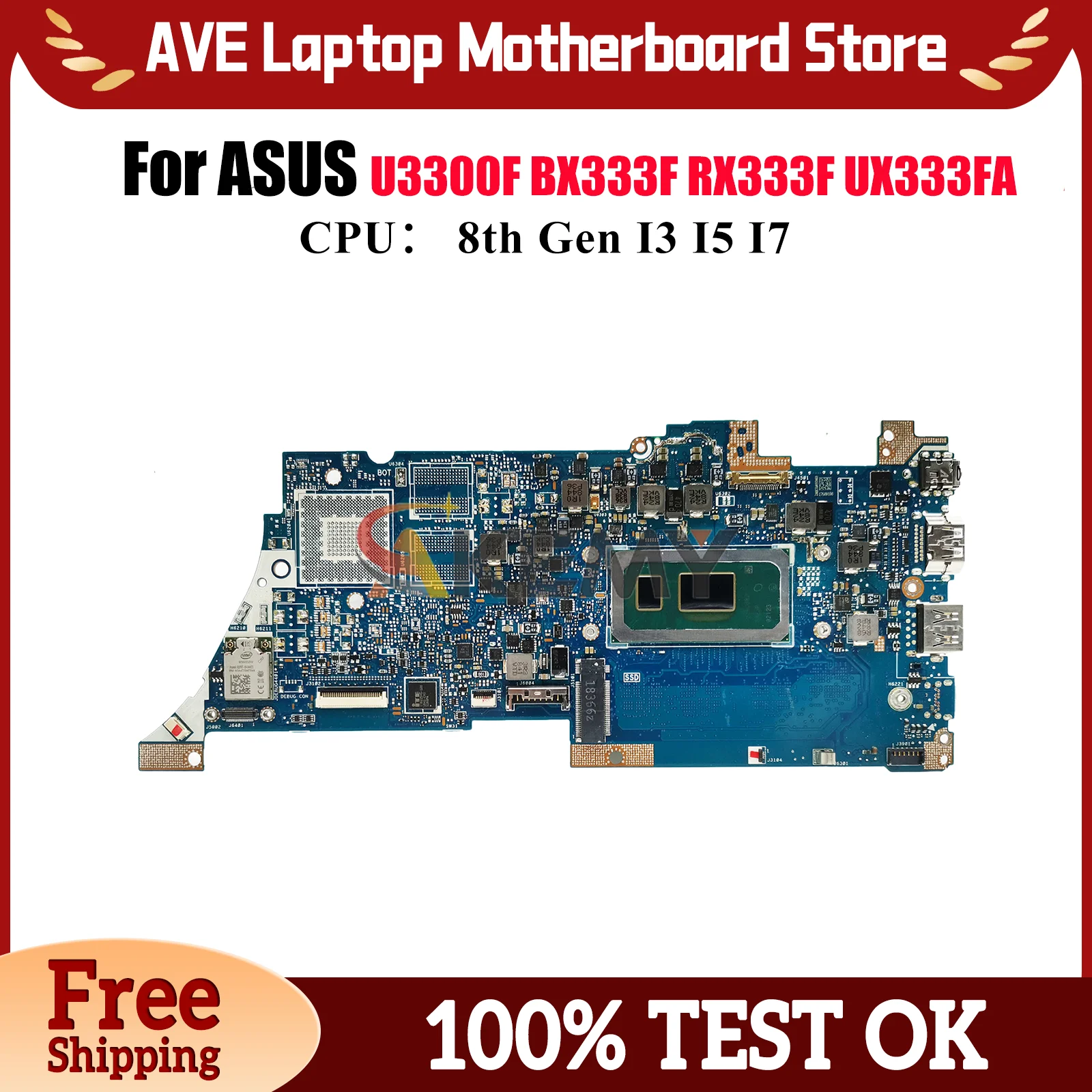 UX333FA Laptop Motherboard For ASUS ZenBook UX333FN BX333F UX333FA UX333F U3300F RX333F Notebook Mainboard With I3 I5 I7 CPU stk
UX333FA Laptop Motherboard For ASUS ZenBook UX333FN BX333F UX333FA UX333F U3300F RX333F Notebook Mainboard With I3 I5 I7 CPU stk