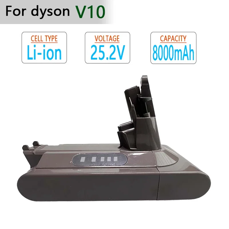 Battery Replacement For Dyson V10 25.2V 6000mAh/8000mAh Handheld Vacuum Battery V10 Power Pack
Battery Replacement For Dyson V10 25.2V 6000mAh/8000mAh Handheld Vacuum Battery V10 Power Pack
