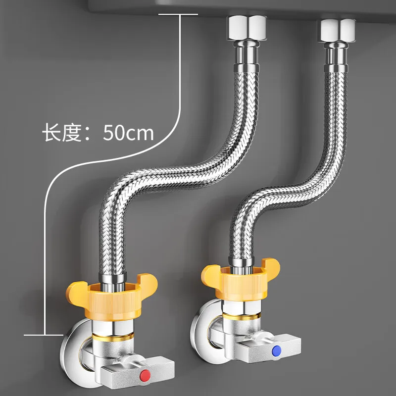 304 stainless steel water supply hose 50CM basin toilet water inlet hose double head water supply pipe hot and cold universal
304 stainless steel water supply hose 50CM basin toilet water inlet hose double head water supply pipe hot and cold universal