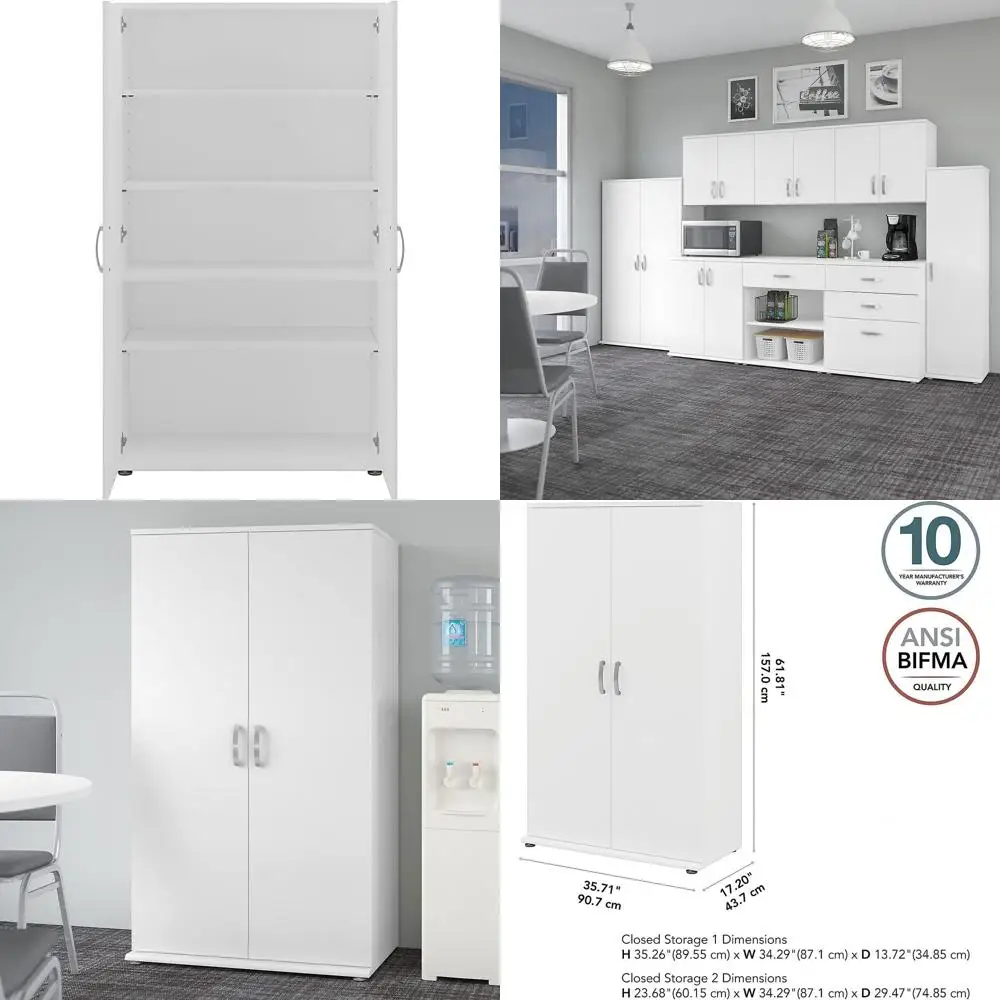 Unil Tall Storage Cabinet with Doand Shelves, White
Unil Tall Storage Cabinet with Doand Shelves, White