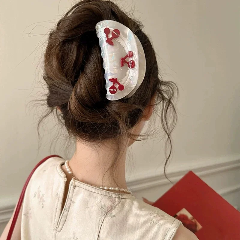 INS Sweet Cherry Hair Claw Rhinestone Acetate Claw Clips Summer Korean Style Crab Hair Clips Hair Accessories for Women Girls
INS Sweet Cherry Hair Claw Rhinestone Acetate Claw Clips Summer Korean Style Crab Hair Clips Hair Accessories for Women Girls
