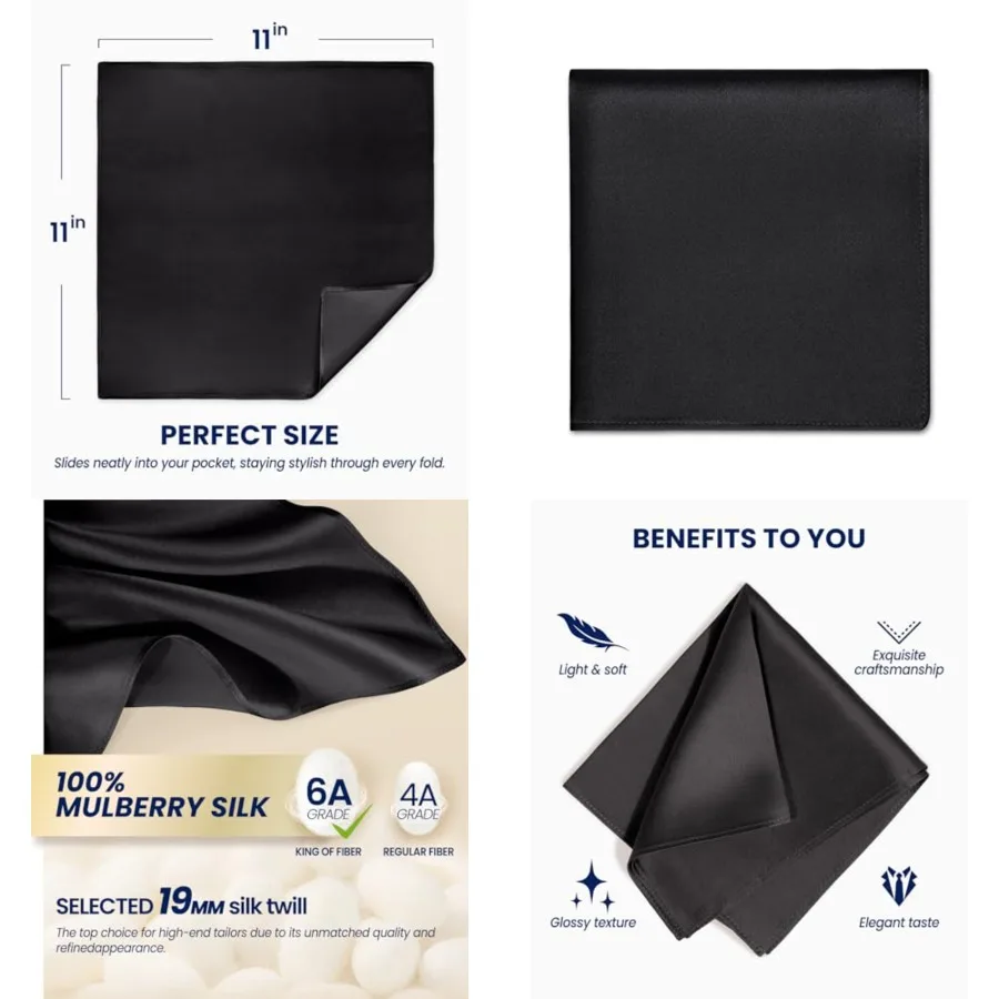 100% Pure Silk Pocket Square Solid Colo, Black
100% Pure Silk Pocket Square Solid Colo, Black