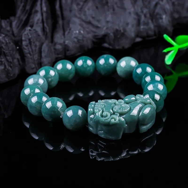 New Emerald Burmese Natural Jade Blue Water Pixiu 12mm Beads Bracelet Jadeite Hand Woven Amulets Fashion Jewelry Certificate
New Emerald Burmese Natural Jade Blue Water Pixiu 12mm Beads Bracelet Jadeite Hand Woven Amulets Fashion Jewelry Certificate