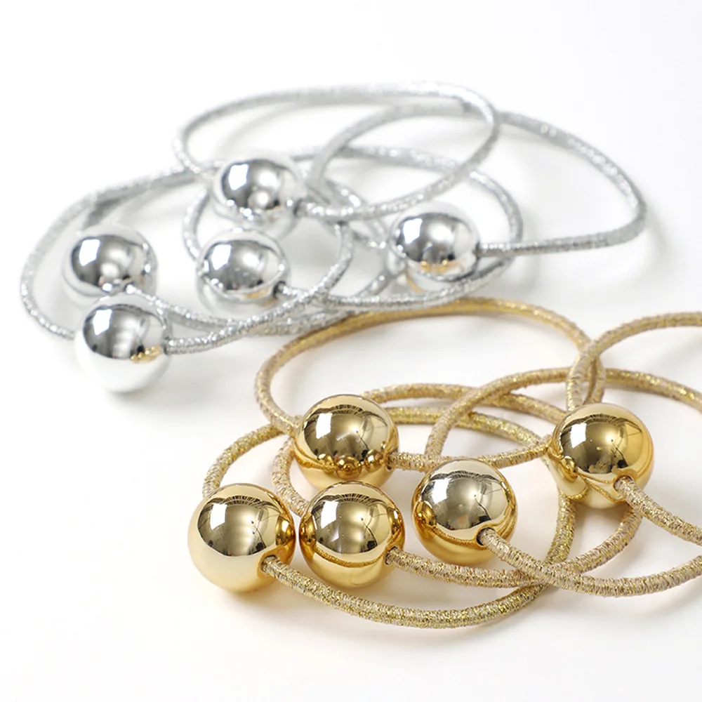Metal Ball Hair Ties 5-Pack Gold Silver Scrunchies No Damage Hair Accessories for Women Ponytail Bun
Metal Ball Hair Ties 5-Pack Gold Silver Scrunchies No Damage Hair Accessories for Women Ponytail Bun