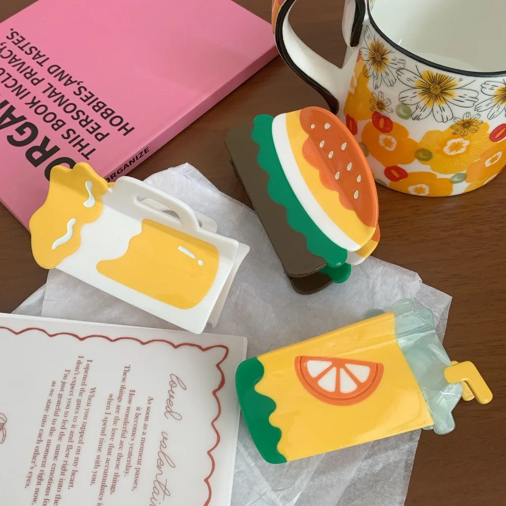 2024 New Cartoon Hamburger Hair Claws Cute Acetate Orange Juice Hair Clips Summer Beer Cup Shark Hair Accessories for Women
2024 New Cartoon Hamburger Hair Claws Cute Acetate Orange Juice Hair Clips Summer Beer Cup Shark Hair Accessories for Women
