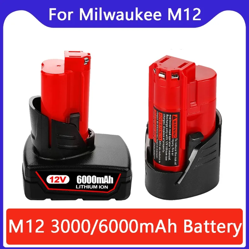 12V Battery 3Ah 6Ah Rechargeable Battery For Milwaukee M12 XC Cordless Tools 48-11-2402 48-11-2411 48-11-2401 MIL-12A-LI
12V Battery 3Ah 6Ah Rechargeable Battery For Milwaukee M12 XC Cordless Tools 48-11-2402 48-11-2411 48-11-2401 MIL-12A-LI