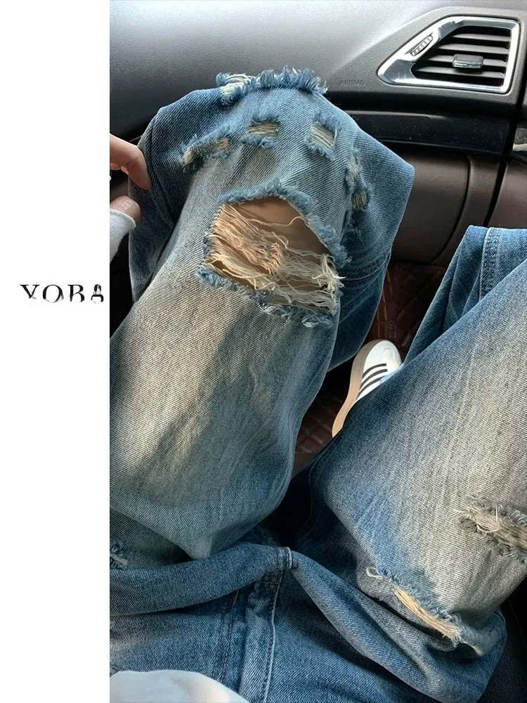 plus Size American Style Ripped Denim Jeans Women High Waist Loose Wide Leg Pants Pear Shape Body Slimming Spring New Arrival
plus Size American Style Ripped Denim Jeans Women High Waist Loose Wide Leg Pants Pear Shape Body Slimming Spring New Arrival
