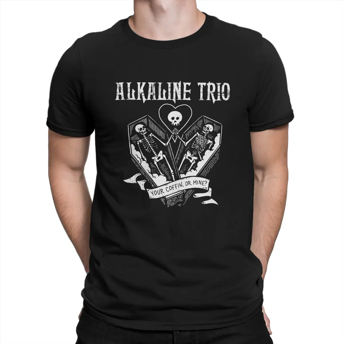 Alkaline Trio Creative TShirt for Men PUNK Your Coffin Or Mine Round Neck Basic T Shirt Distinctive Gift Clothes Tops
Alkaline Trio Creative TShirt for Men PUNK Your Coffin Or Mine Round Neck Basic T Shirt Distinctive Gift Clothes Tops