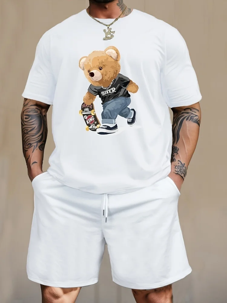 Cartoon Bear 3D Printed Crew Neck Casual Men's Suit, Harajuku Street Fashion Men's Short-sleeved Top And Casual Shorts S-5XL
Cartoon Bear 3D Printed Crew Neck Casual Men's Suit, Harajuku Street Fashion Men's Short-sleeved Top And Casual Shorts S-5XL