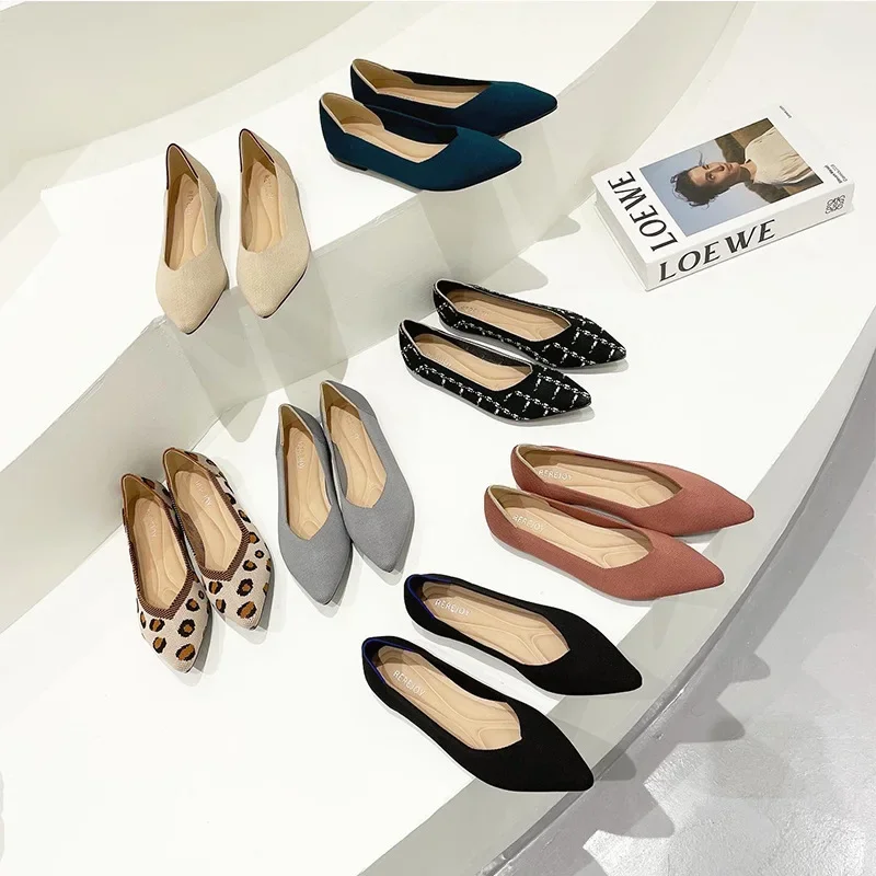 Brand Ballet Flat Shoes 2025 New Fashion Knitted Pointed Leopard Light Casual Woven Women's Shoes Extra Size 34-43
Brand Ballet Flat Shoes 2025 New Fashion Knitted Pointed Leopard Light Casual Woven Women's Shoes Extra Size 34-43